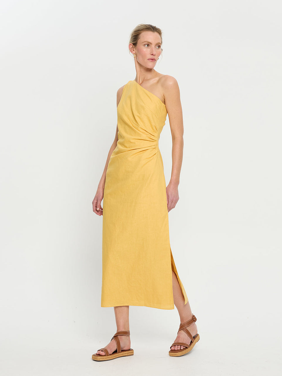 KIVARI Elodie Midi Dress Yellow
