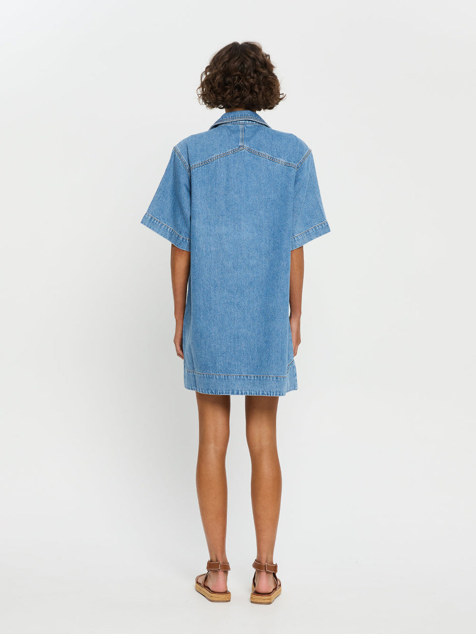 KIVARI Evie Denim Mini Dress Blue