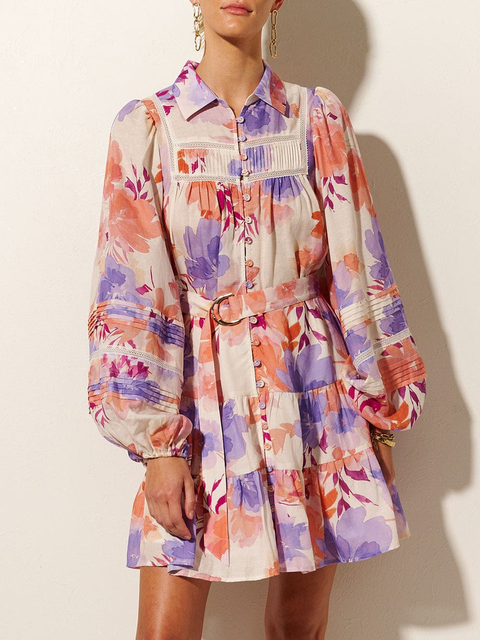 Johannes Mini Dress KIVARI | Model wears floral mini dress