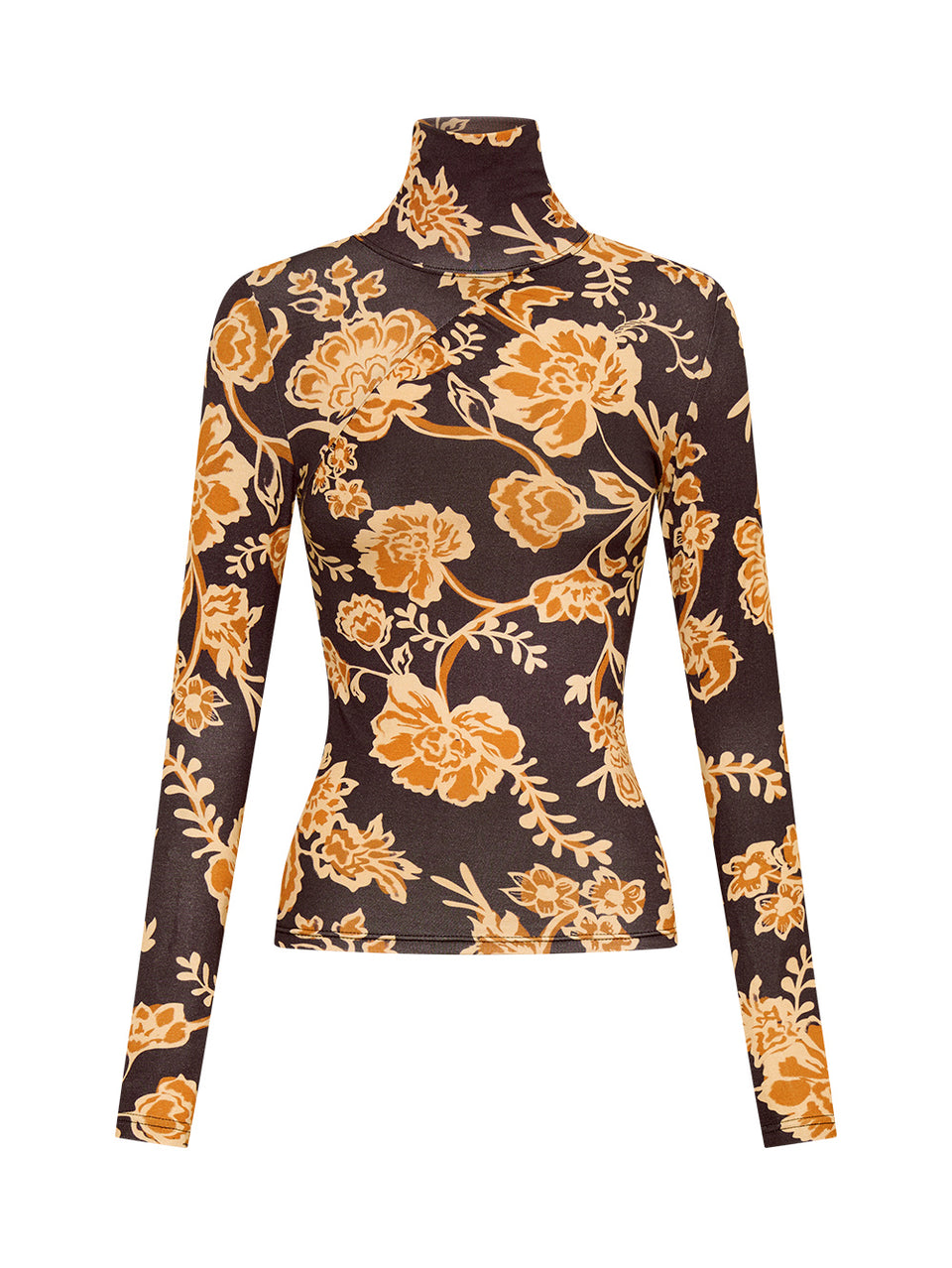 Kaia Skivvy KIVARI | Black and orange floral skivvy