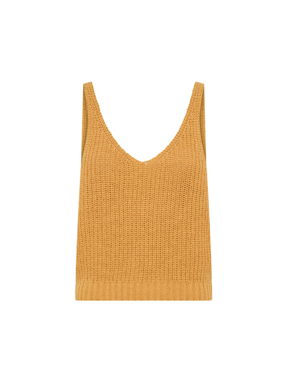 Lana Knit Cami Tan KIVARI | Burnt orange knit cami top