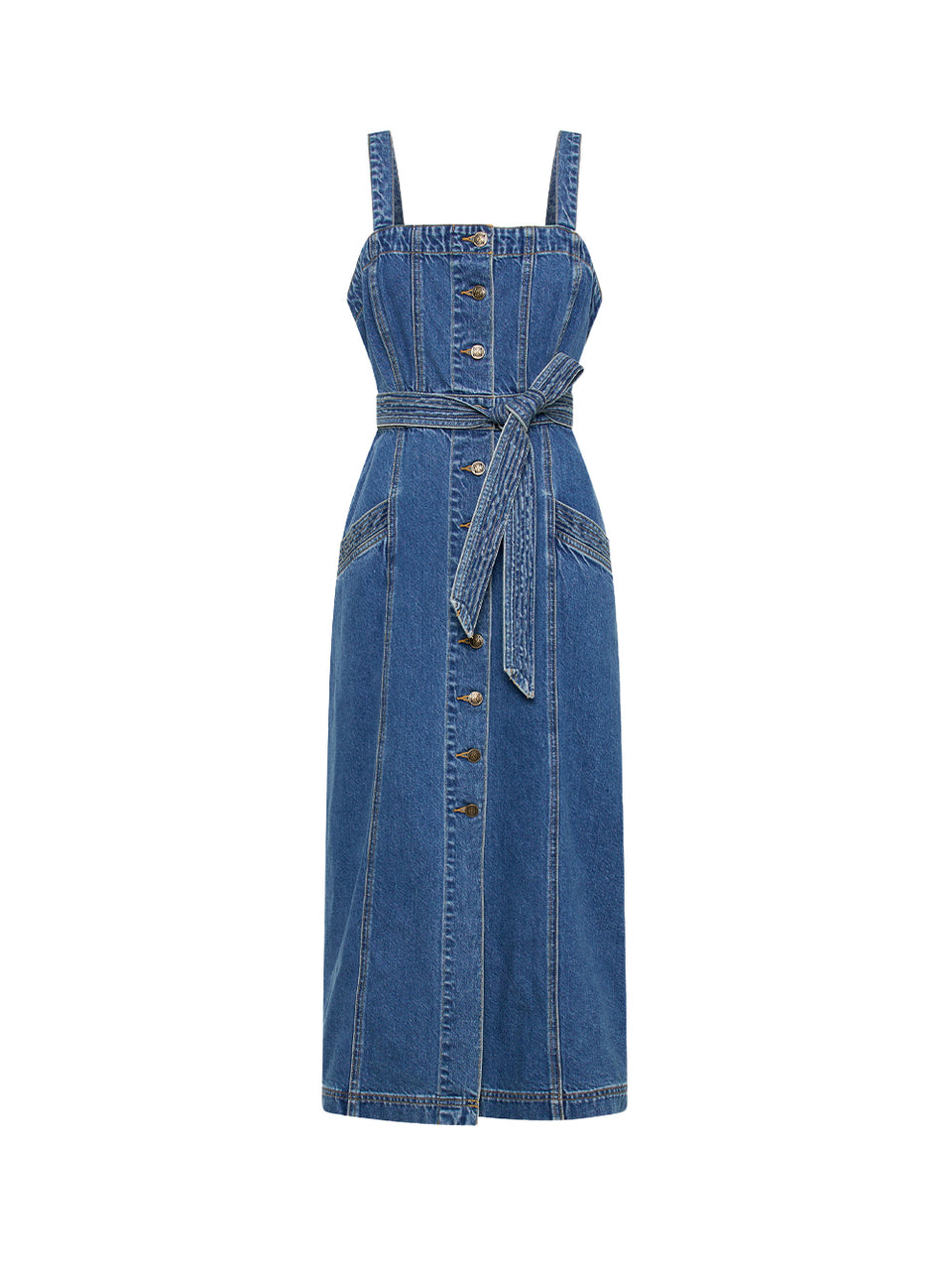 Nova Midi Dress KIVARI | Denim midi dress