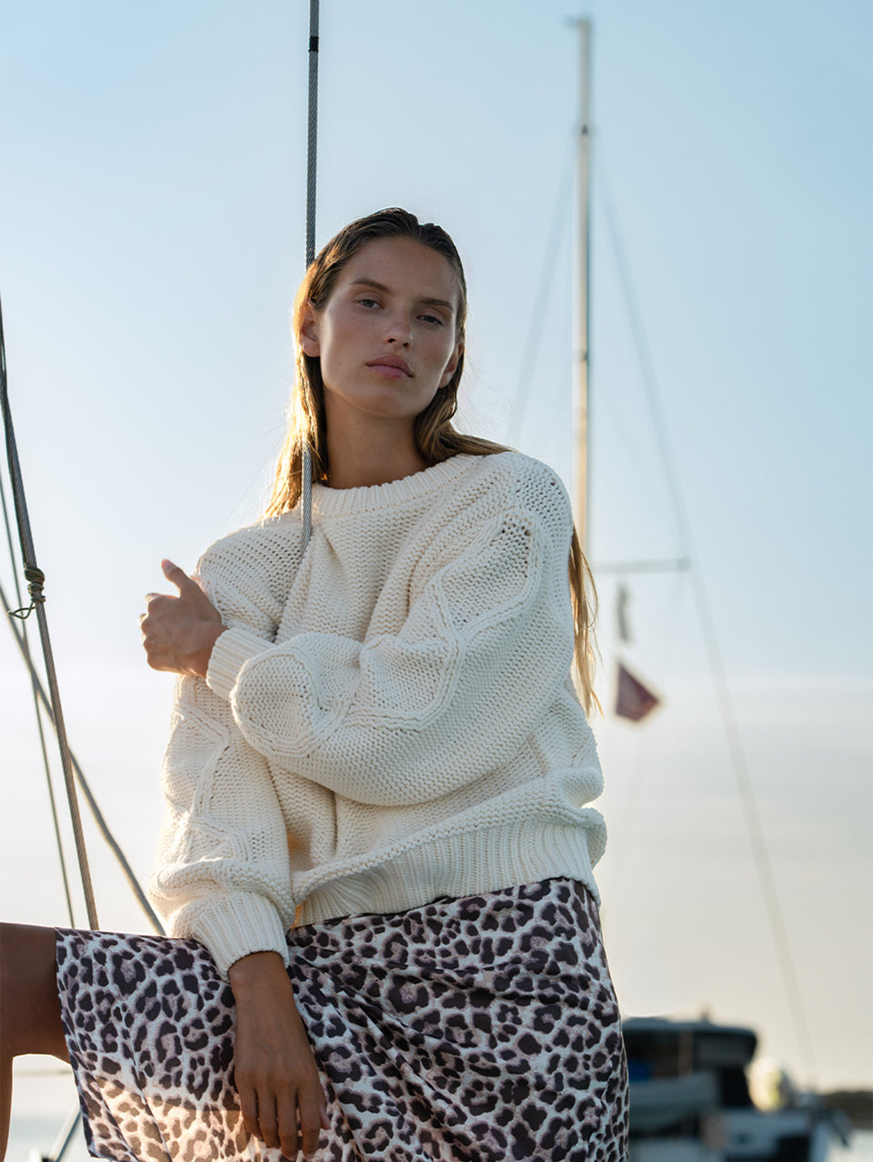 Olesia Knit Sweater - Cream