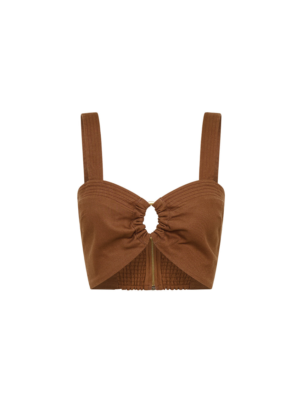 Pearla Top KIVARI | Brown crop top
