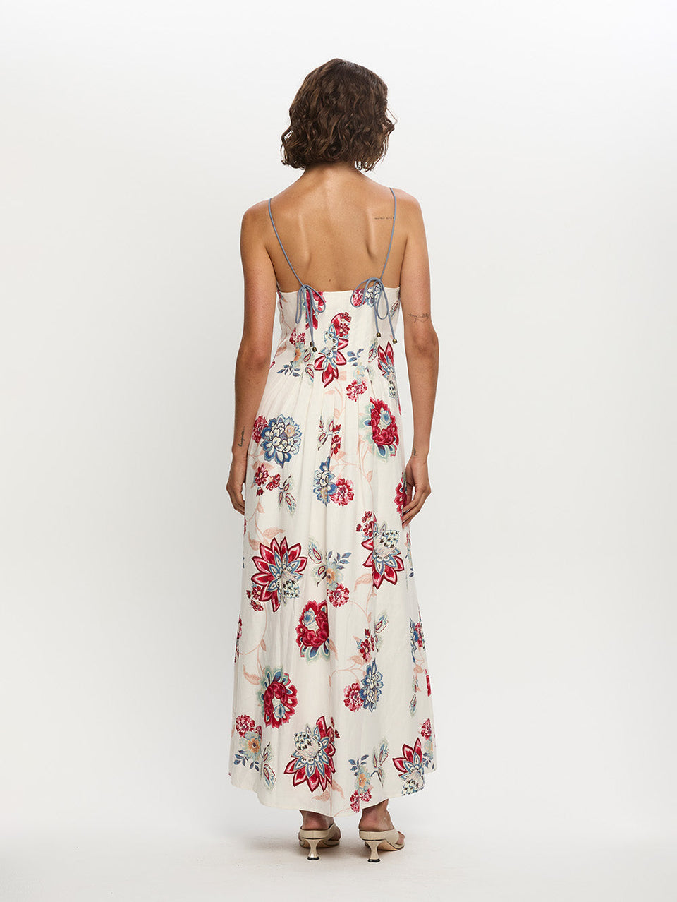 Woman in floral maxi dress