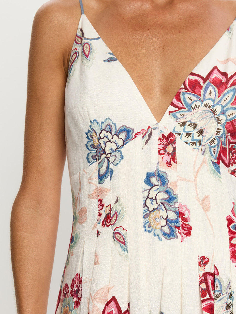 Woman in floral maxi dress