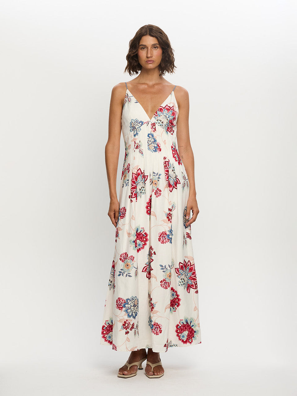 Woman in floral maxi dress