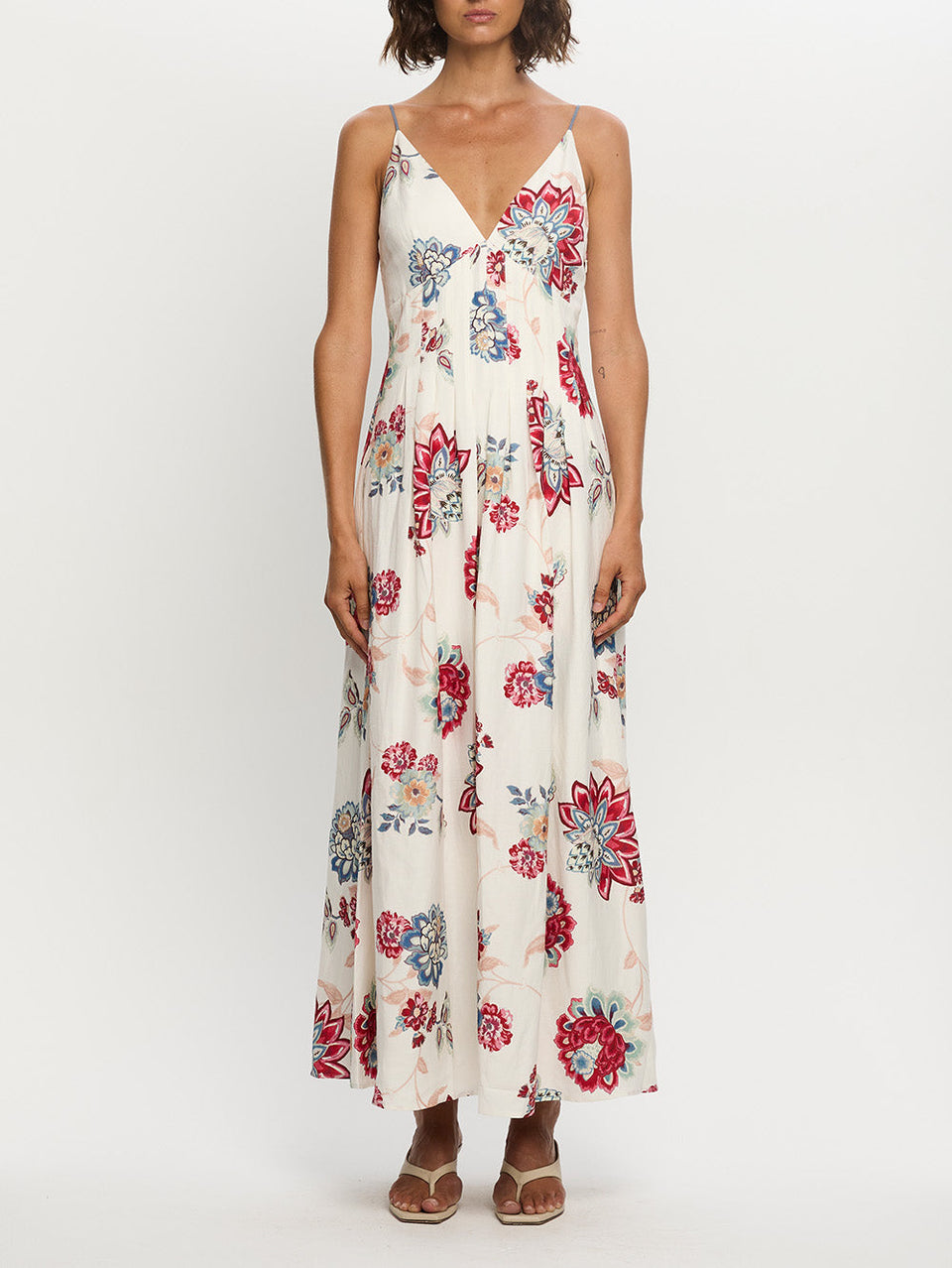 Woman in floral maxi dress