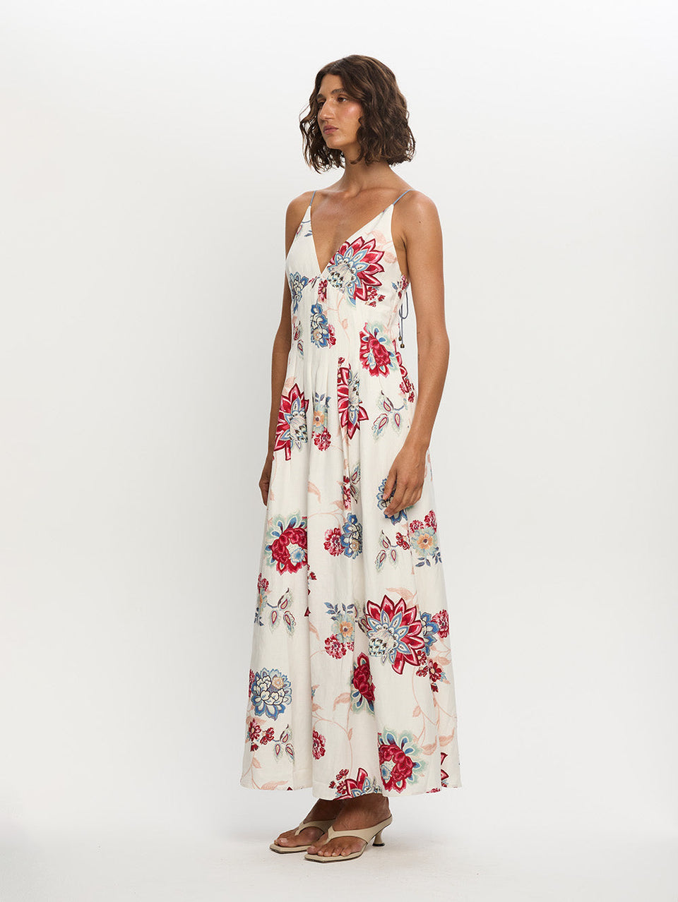 Woman in floral maxi dress