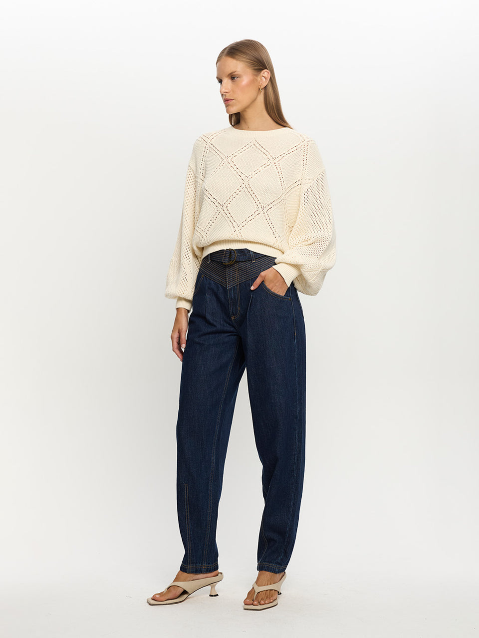Samara Knit Top Cream Side 02