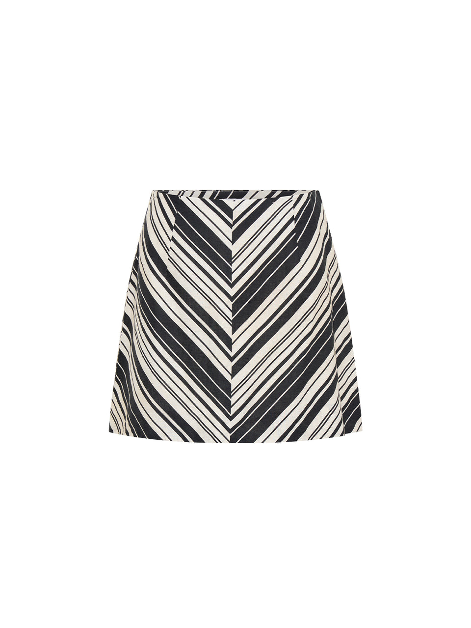 Sara Mini Skirt KIVARI | Stripe linen skirt