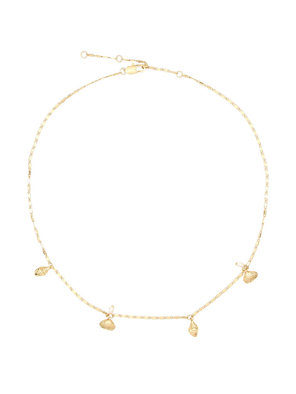 Thalassa Necklace KIVARI - Gold shell studs on gold chain necklace