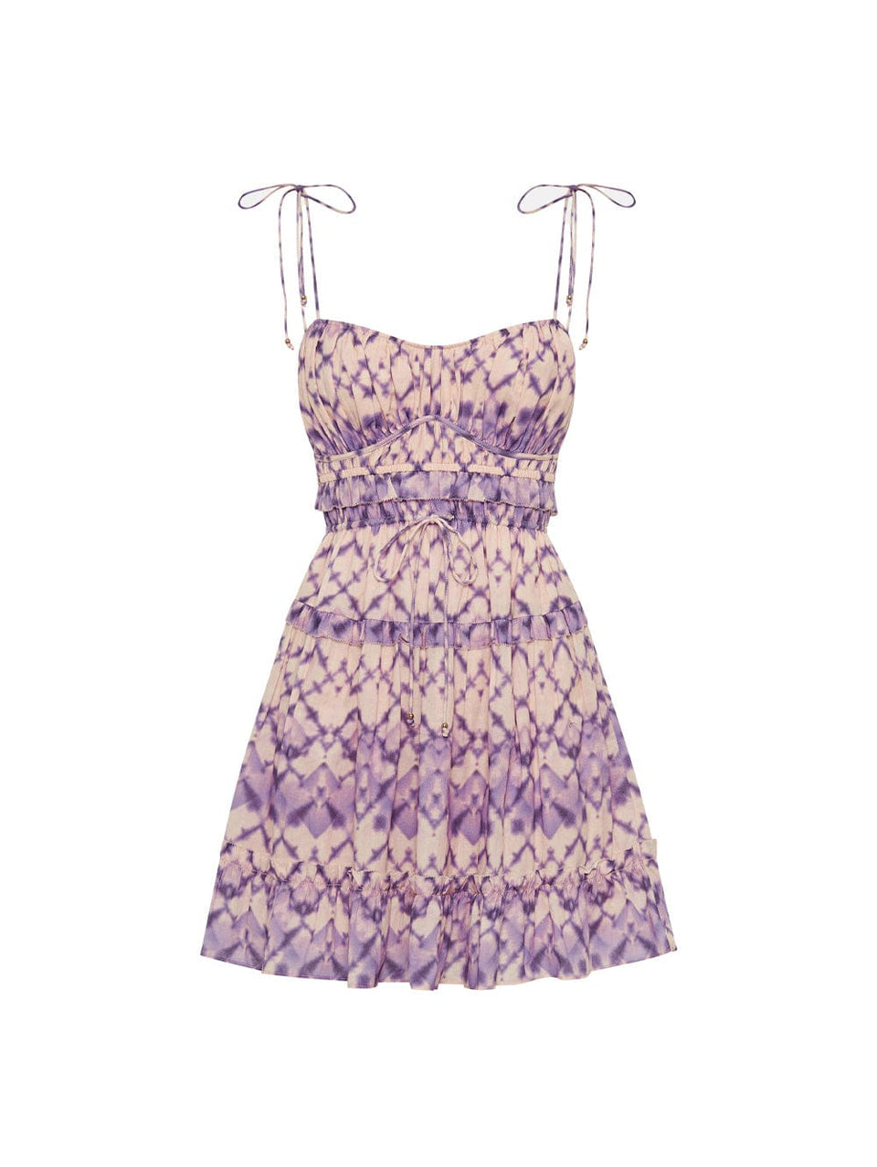 Alice Strappy Mini Dress KIVARI | Purple tie dye mini dress