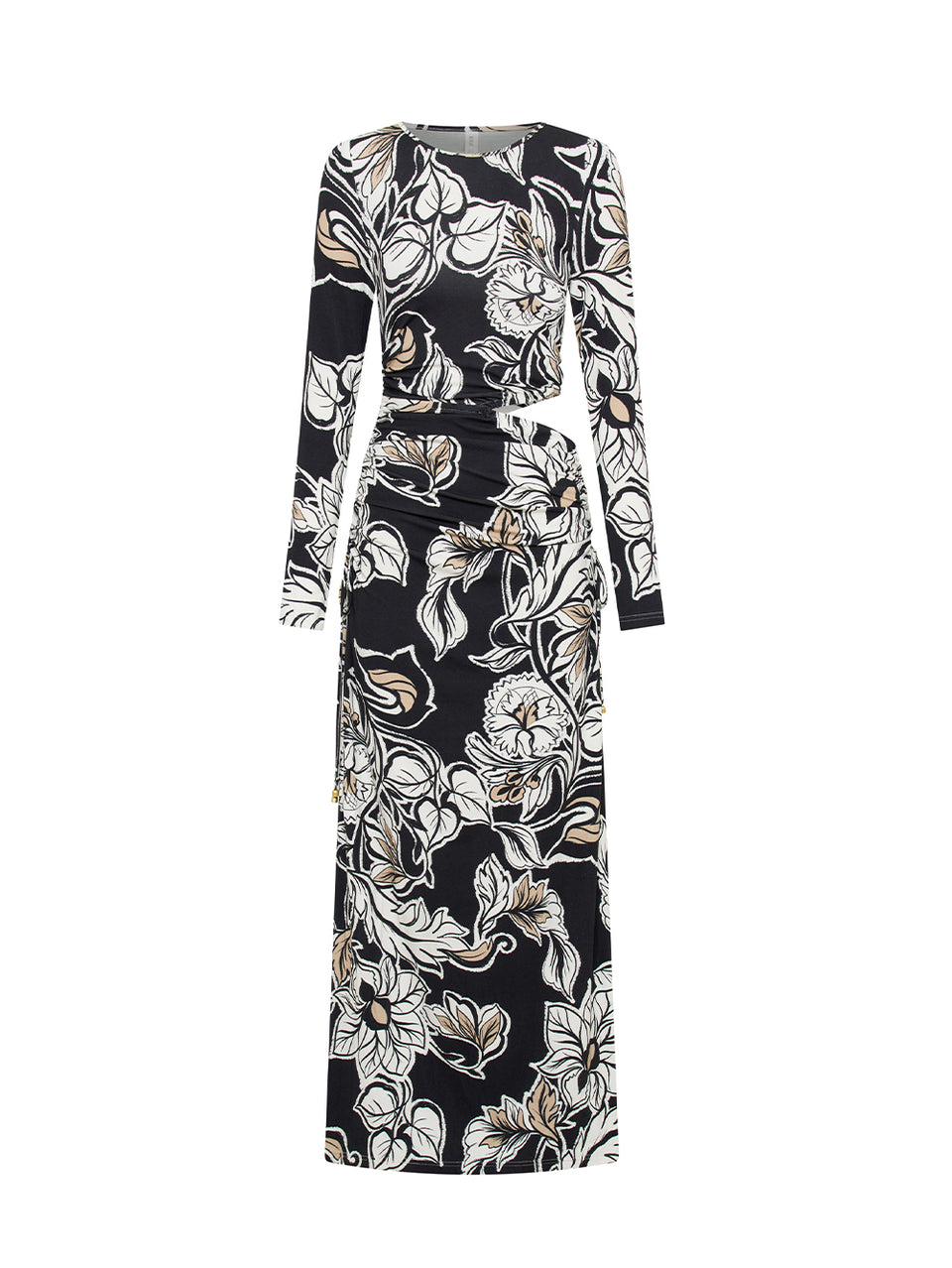 Alma Knit Maxi Dress KIVARI | Black and white floral maxi dress