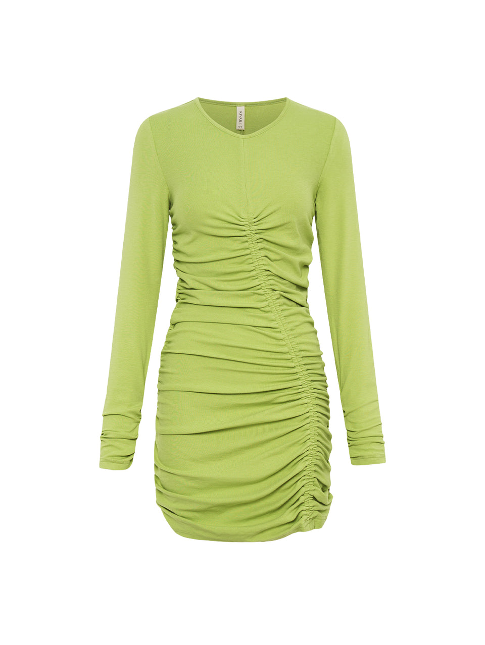 Amal Gathered Mini Dress - Lime | KIVARI International Amal Gathered Mini Dress - Lime | KIVARI International