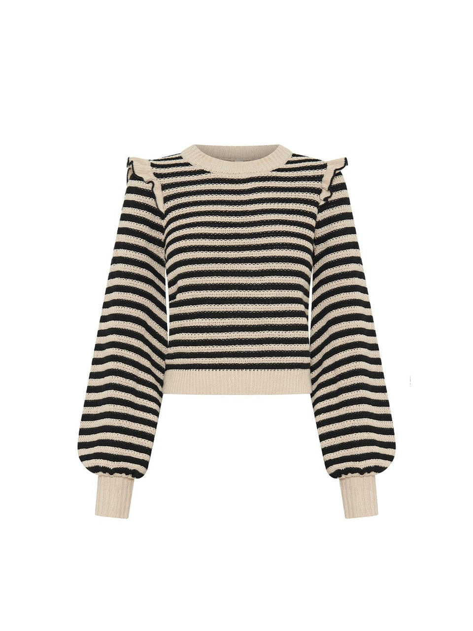 Anita Knit Top KIVARI | Black and white striped knit jumper
