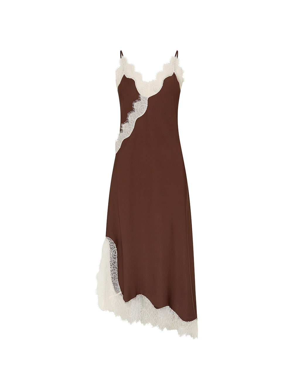 Anki Midi Dress - Chocolate | Brown Lace Slip Midi Dress – KIVARI