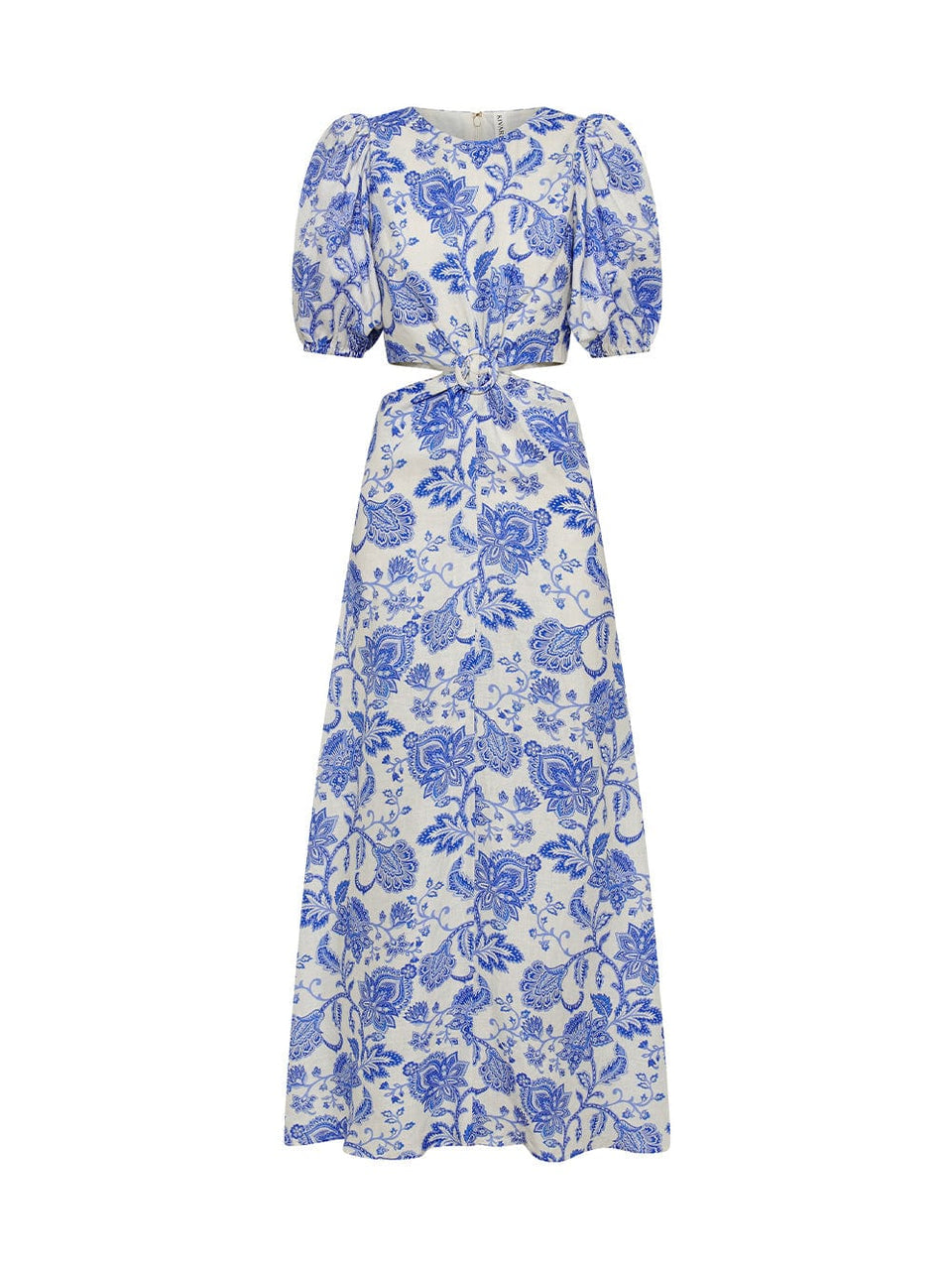Athena Maxi Dress KIVARI | Blue and white paisley maxi dress