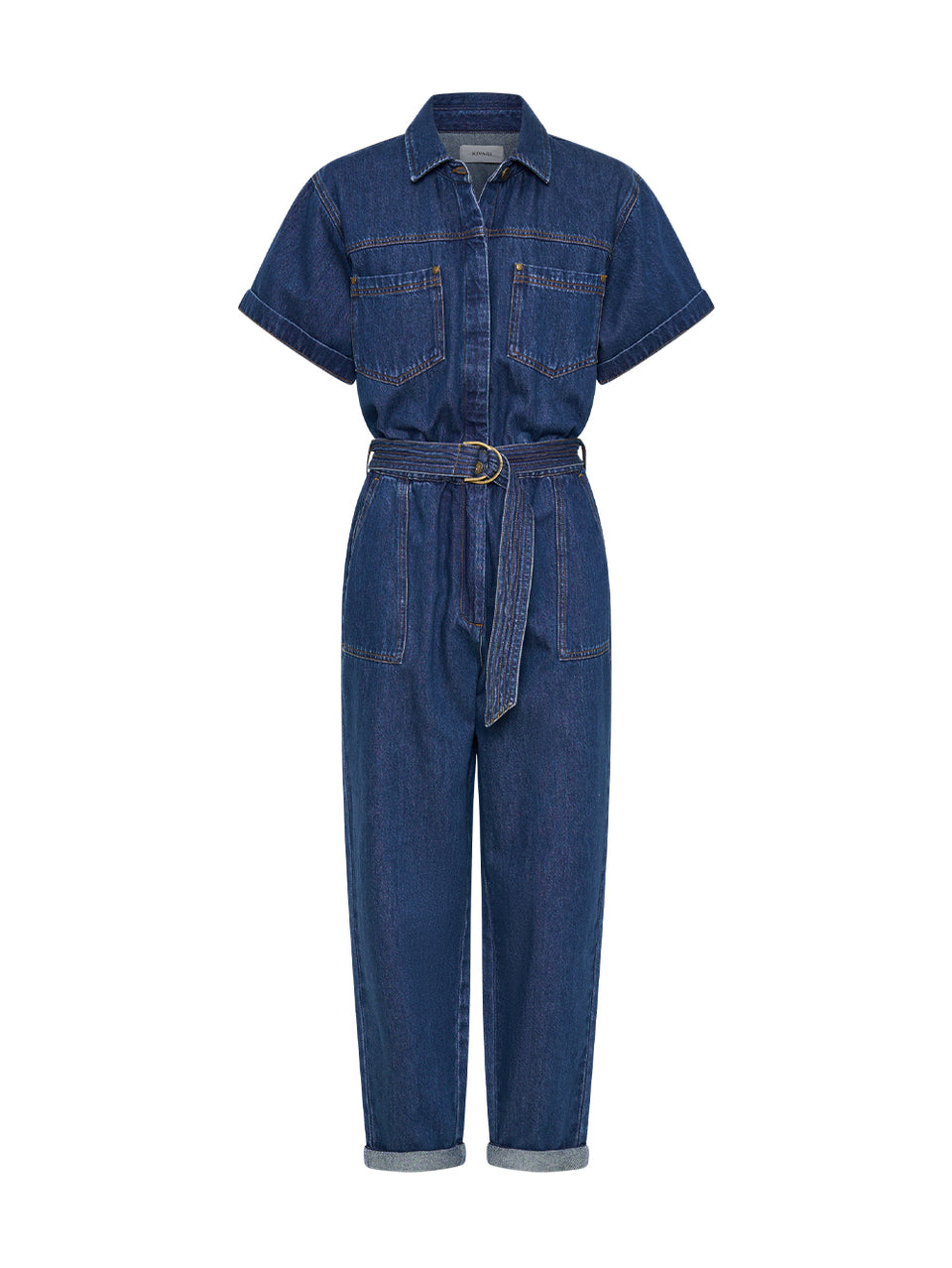 Brae Boilersuit Indigo KIVARI | Indigo blue denim boilersuit