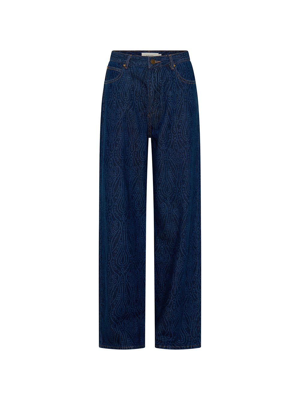 Pair of blue jeans on a white background