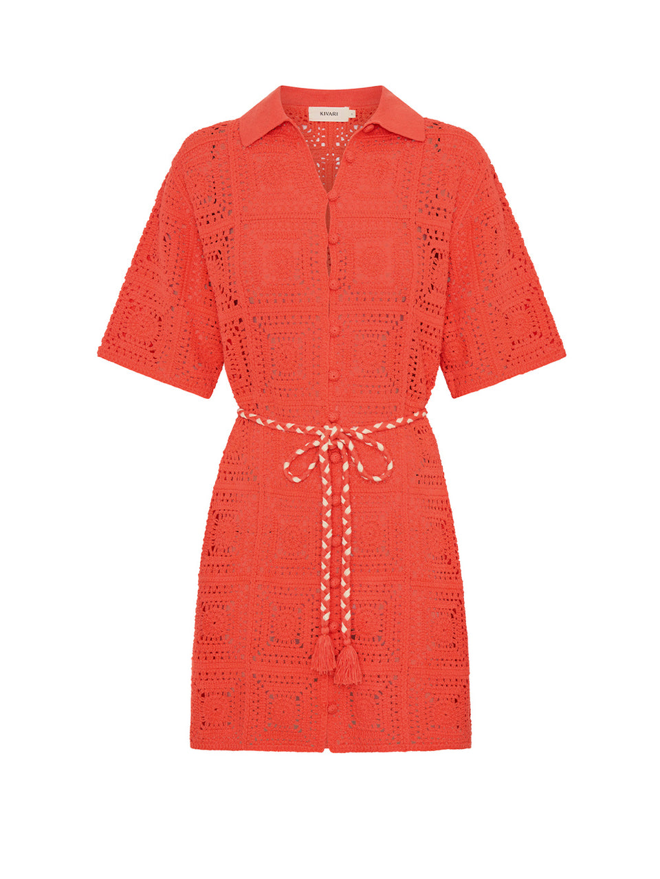 Brenna Mini Shirt Dress | Crochet Mini Dress