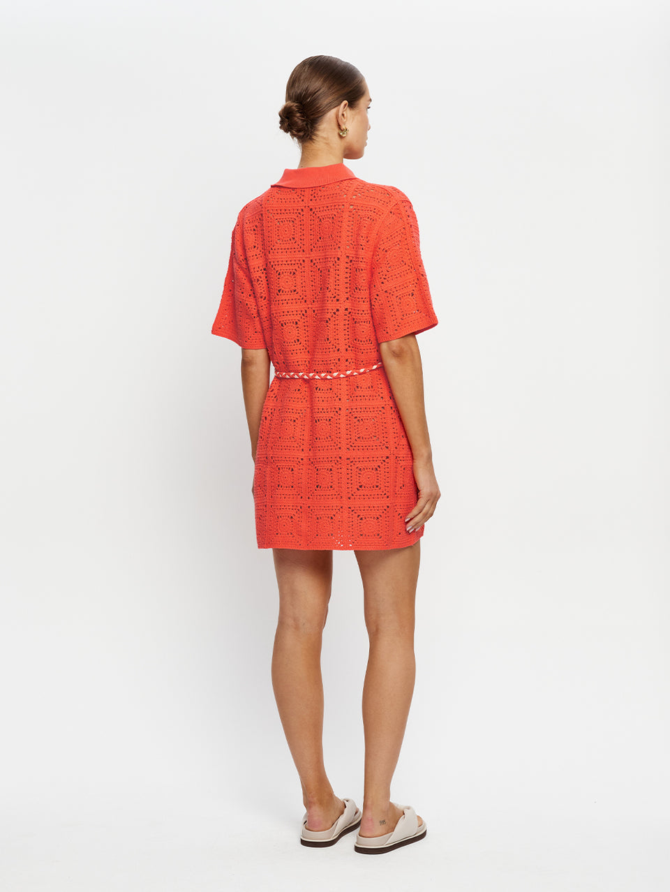 Brenna Mini Shirt Dress | Crochet Mini Dress | KIVARI  KIVARI International