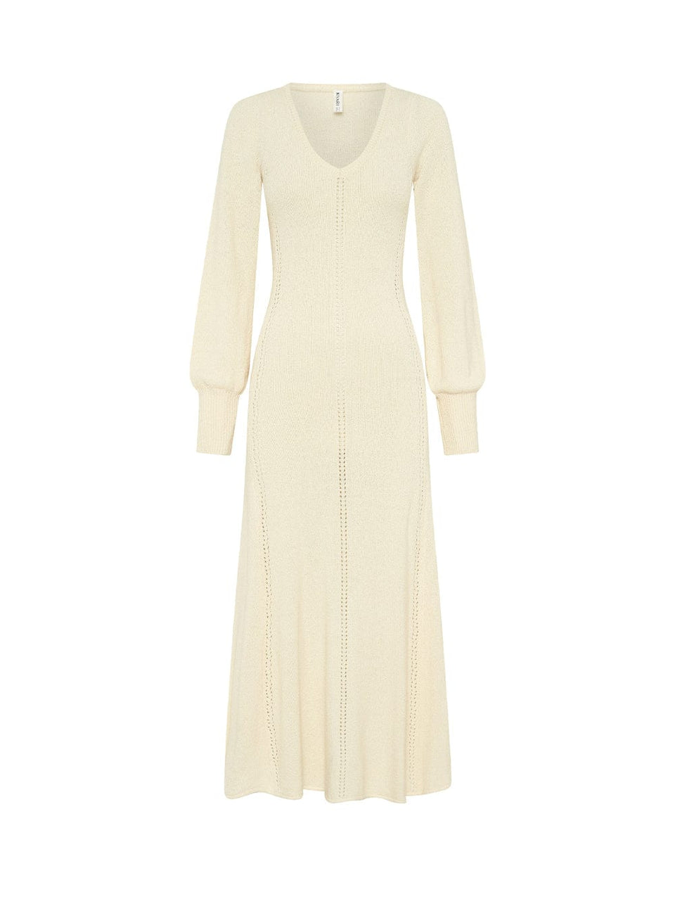 Cali Knit Dress KIVARI | Cream knit midi dress