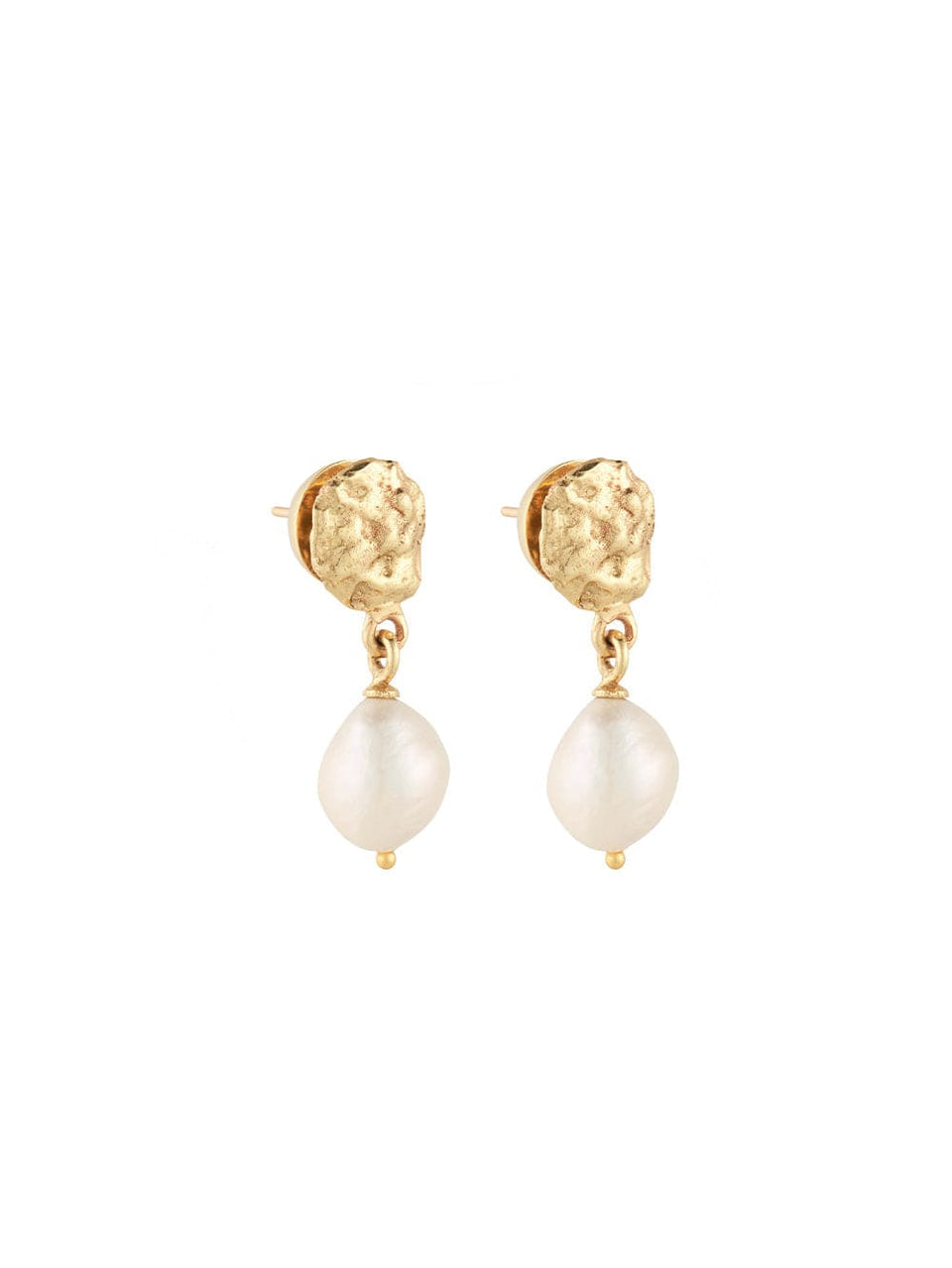 Calypso Short Drop Earring KIVARI | Gold and pearl earrings