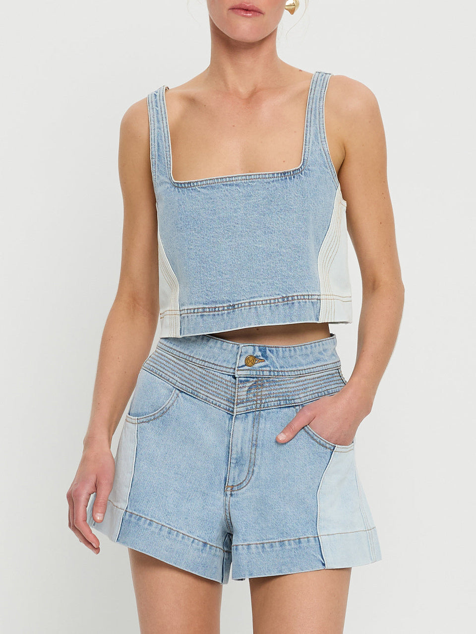 KIVARI Carla Denim Short Blue