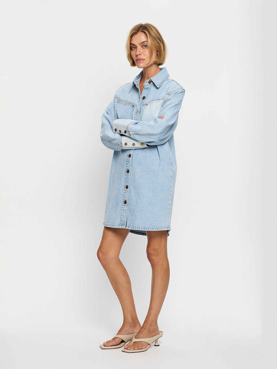 KIVARI Carla Denim Dress Blue