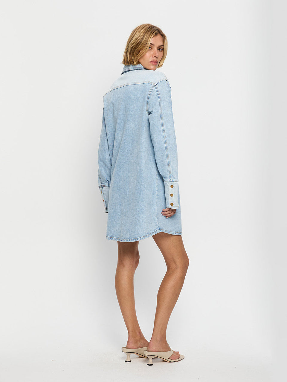 kivari denim dress Emilie Denim Strappy Mini Dress, XS/6 | Kivari