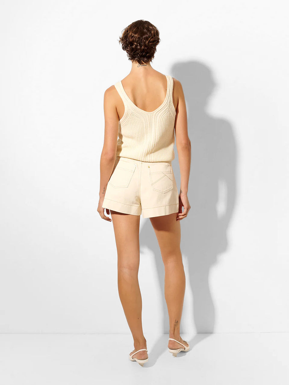 Celene Denim Short - Cream