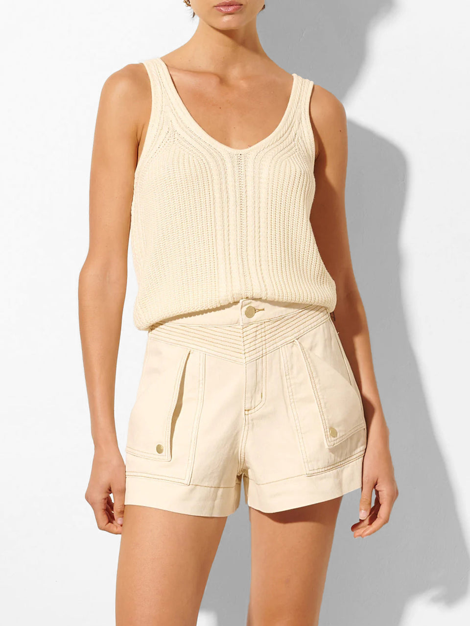 Celene Denim Short - Cream