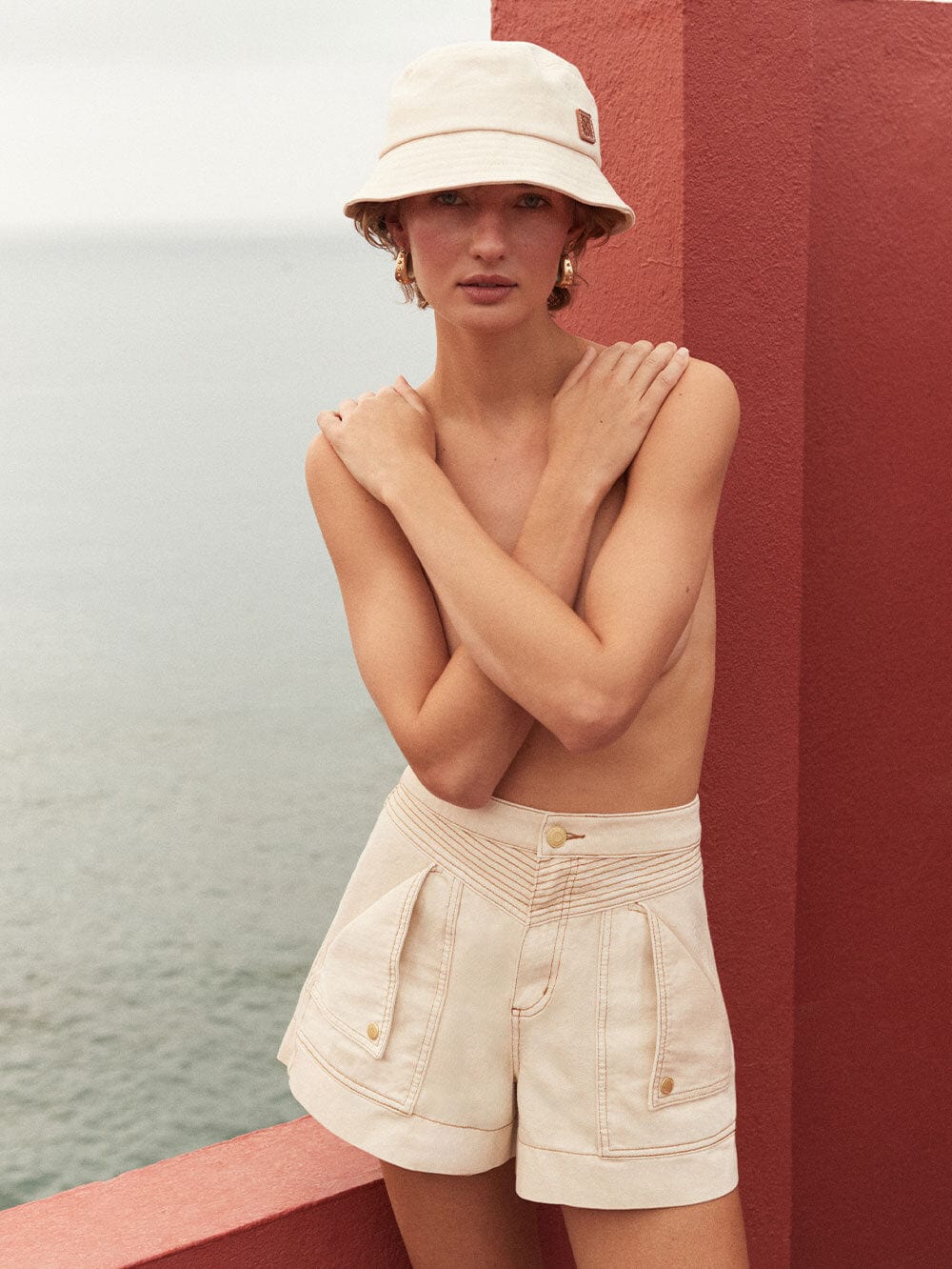 Celene Denim Short Cream KIVARI International