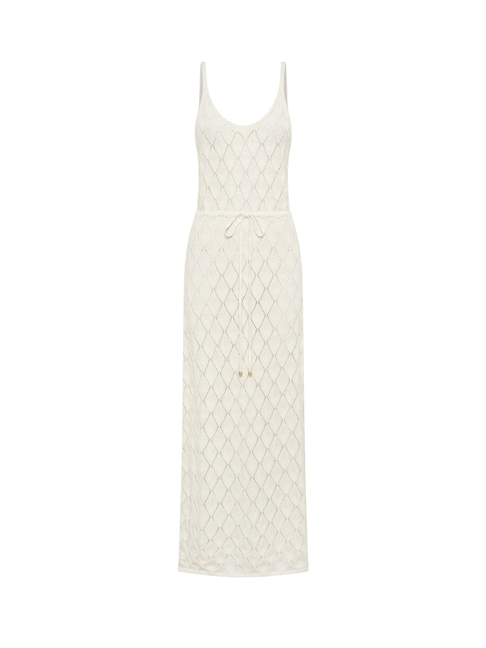 Claudia Strappy Knit Dress KIVARI | Cream knit midi dress