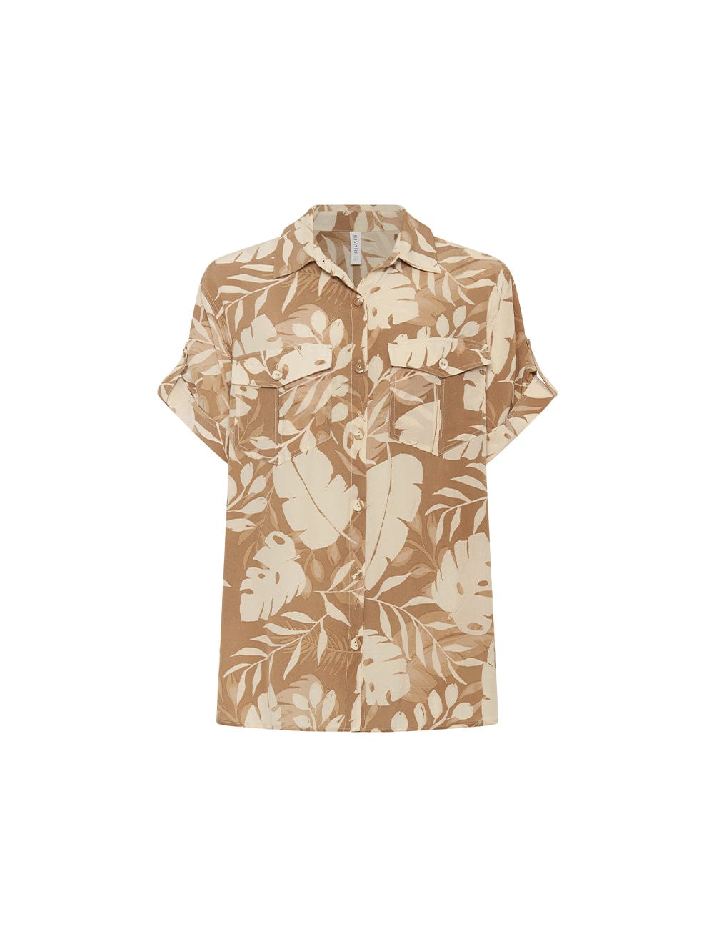 Cove Shirt KIVARI | Neutral coloured leaf printed shirt