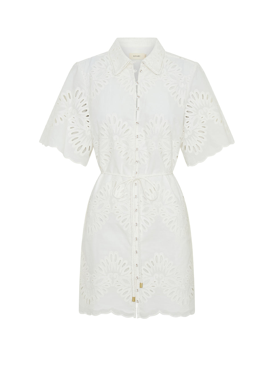 Danielle-Mini-Shirt-Dress-Ivory-Ghost