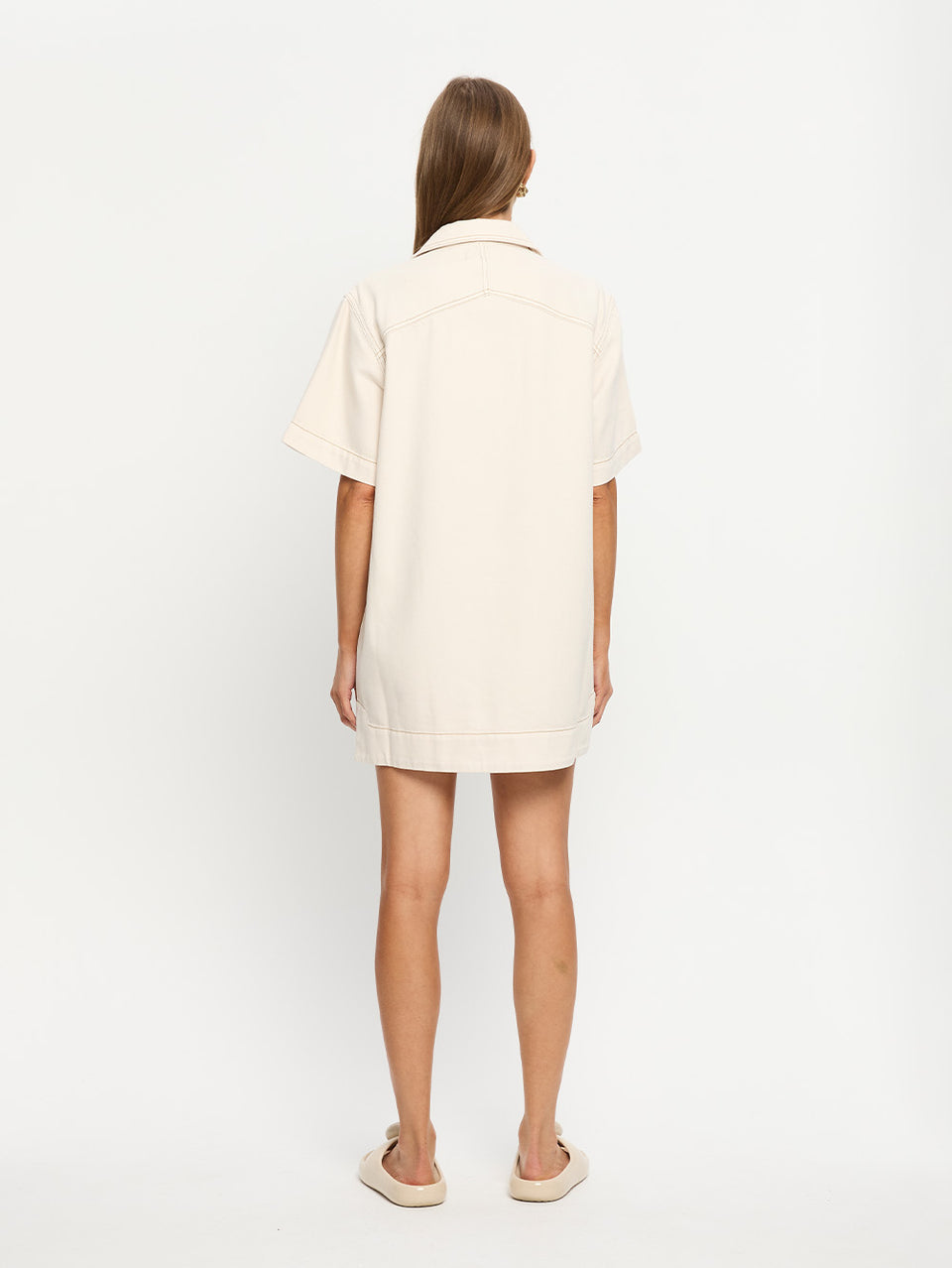 Evie Denim Dress - Cream | Beige Denim Dress Evie Denim Dress - Cream | Beige Denim Dress