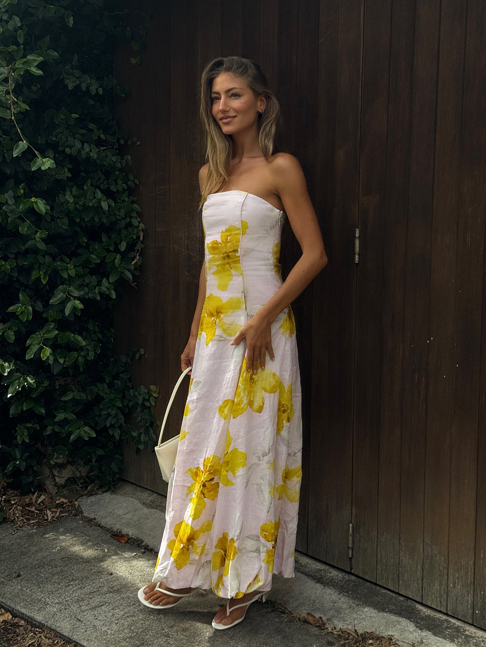 Francine Strapless Maxi Dress | Floral Fitted Maxi Dress | KIVARI