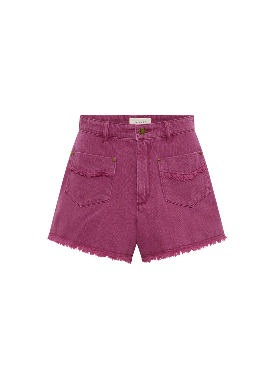 Gali Short KIVARI | Purple denim short close up