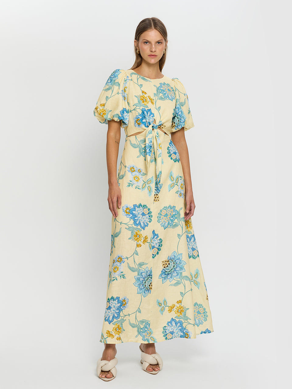 giselle cut out maxi dress Abercrombie & Fitch The A&F Giselle Pleated One-Shoulder Cutout Maxi Dress