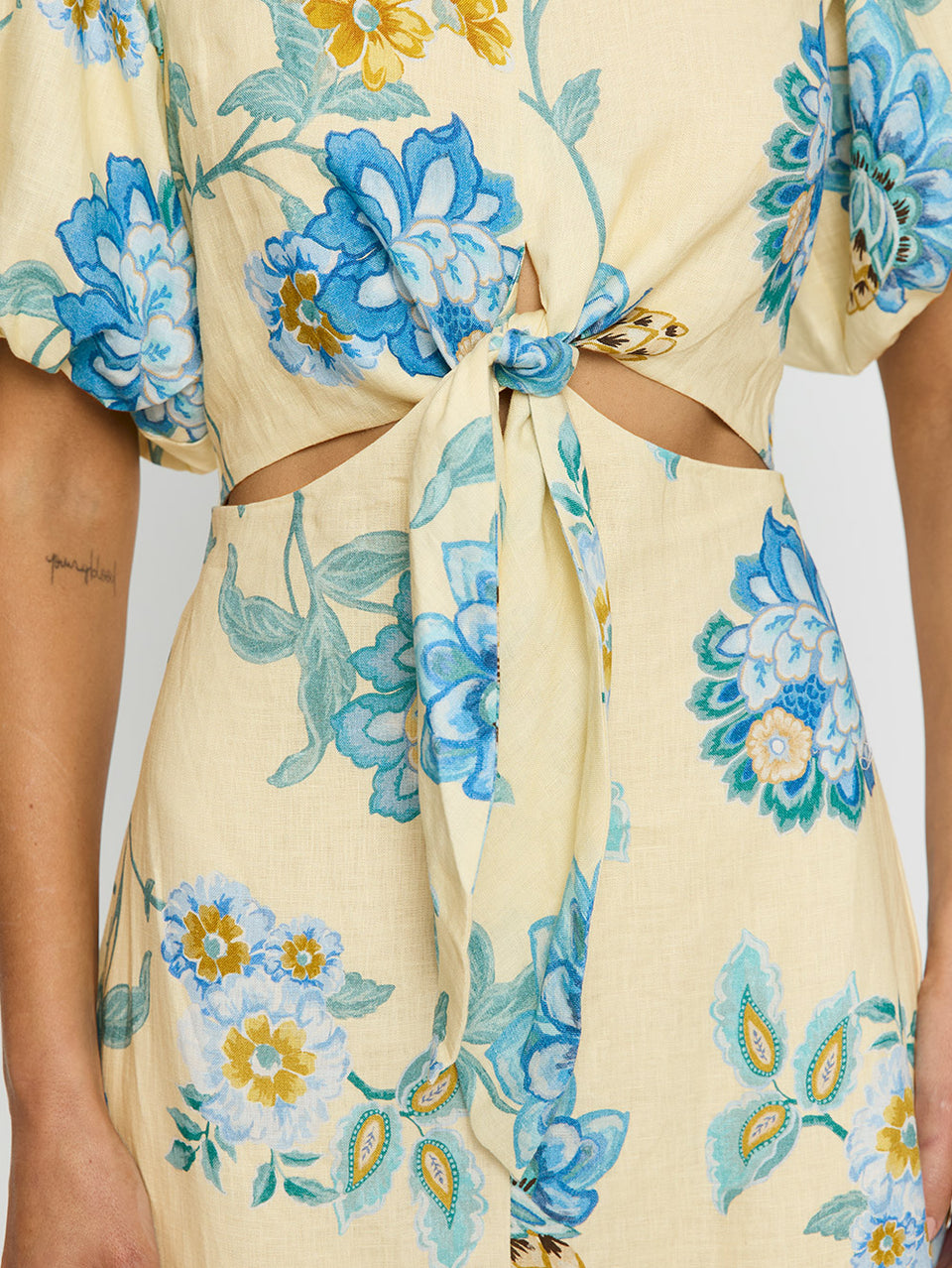 yellow and blue floral dress Giselle Cut Out Maxi Dress yellow and blue floral dress Giselle Cut Out Maxi Dress