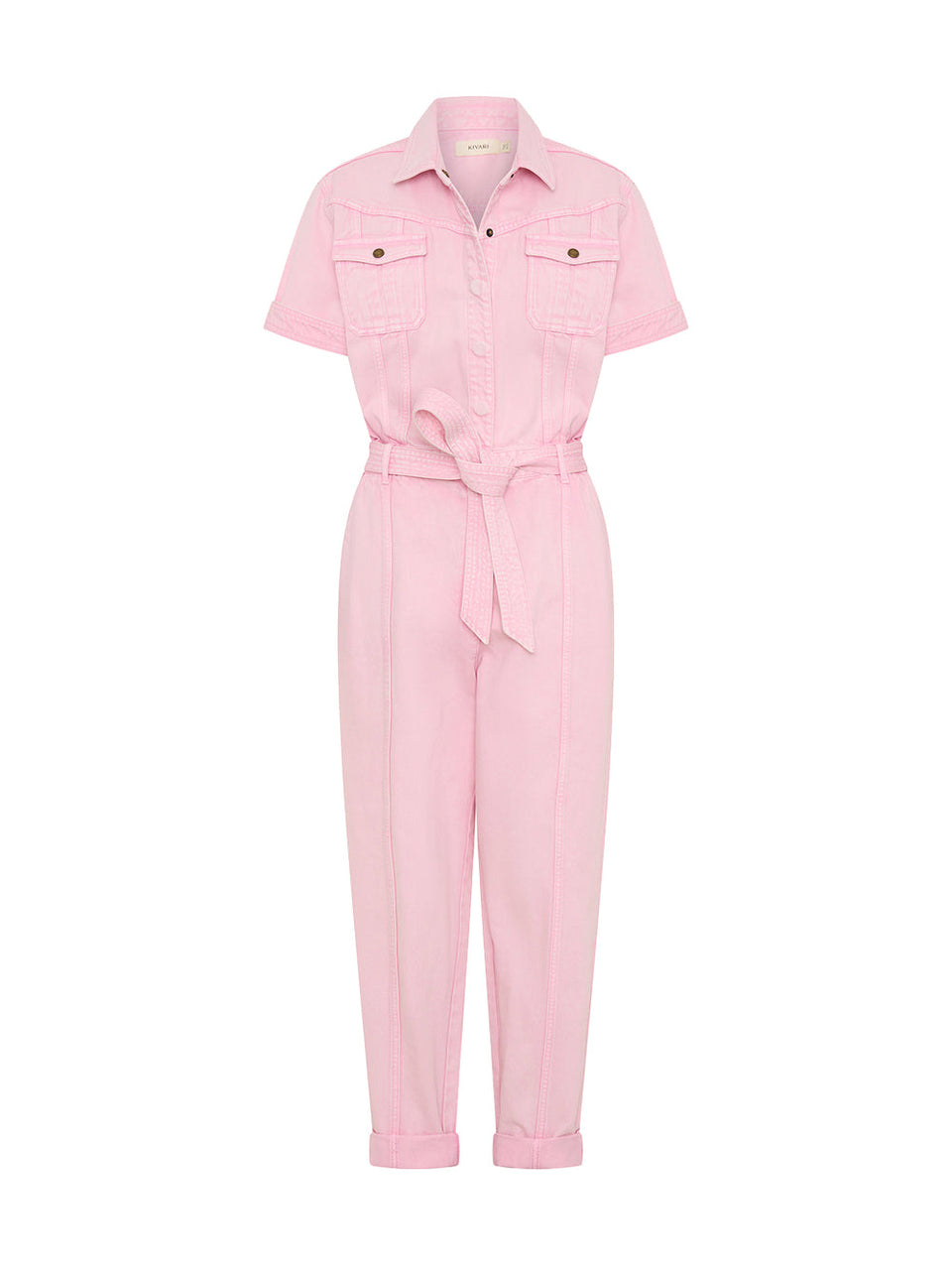 Grace Denim Boilersuit Pink