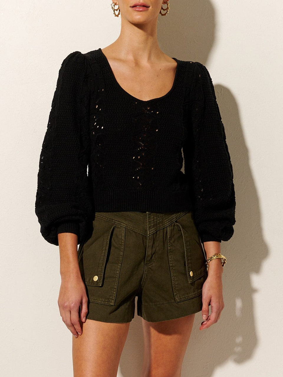 KIVARI Helena Knit Top | Model wears Black Knit Top