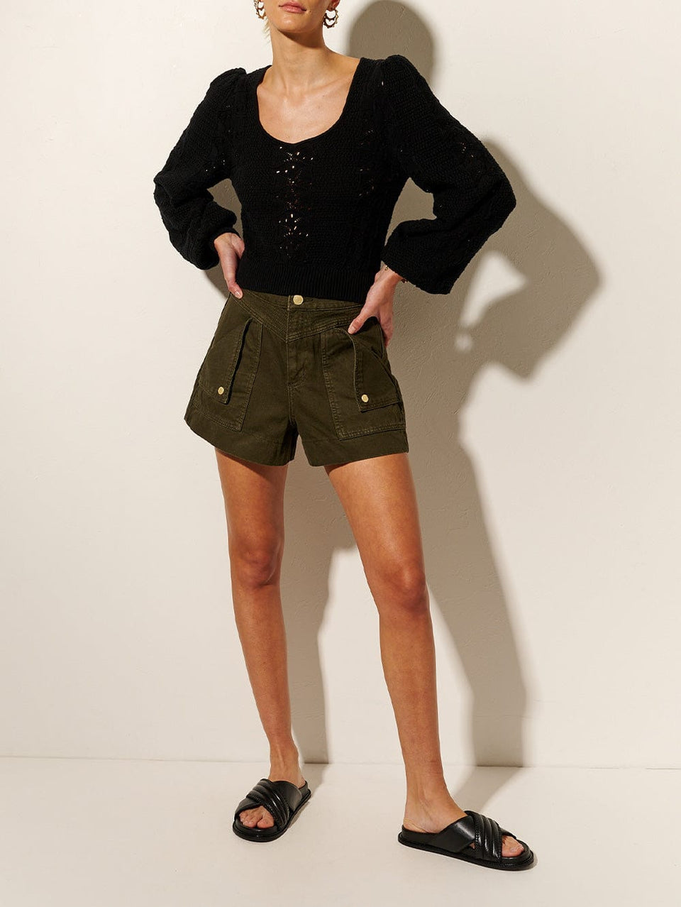 KIVARI Helena Knit Top | Model wears Black Knit Top