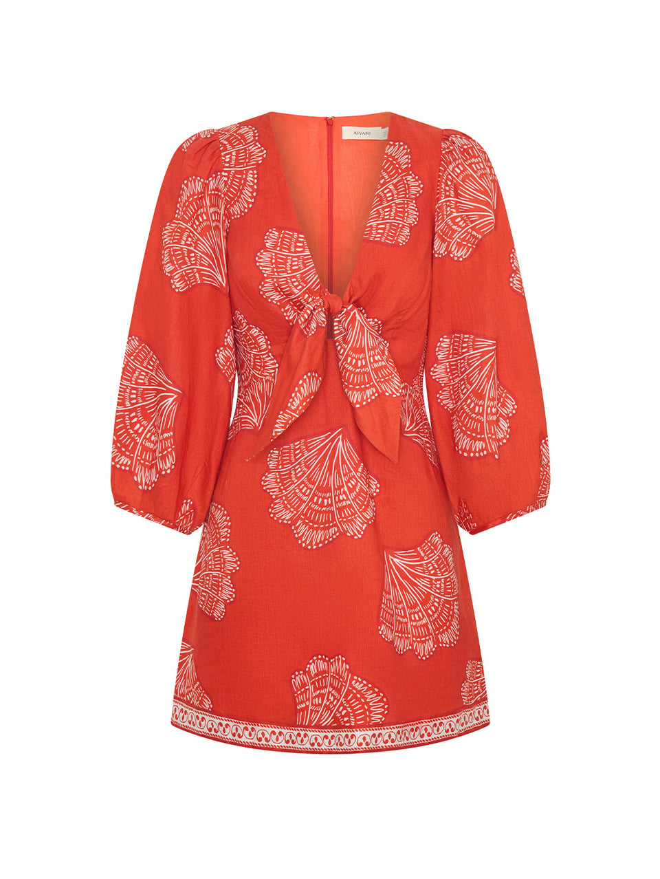 linen tie front mini dress By Anthropologie Cotton Linen Tie-Front Mini Dress