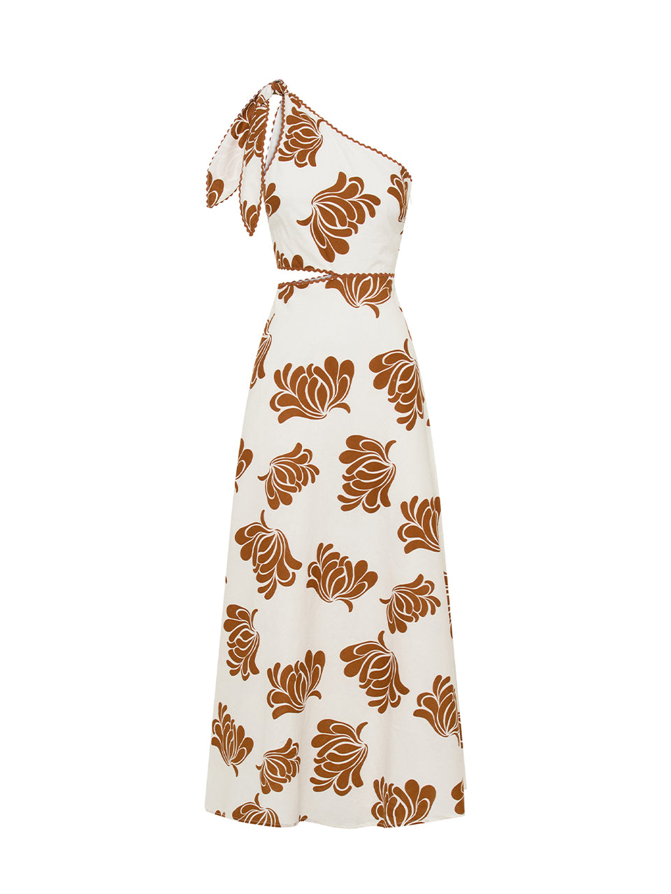 Inza Maxi Dress KIVARI | Ivory and brown maxi dress