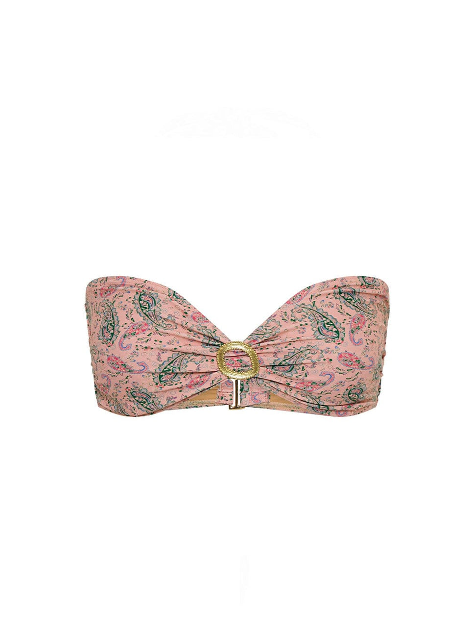 Isha Bandeau KIVARI | Pink paisley bikini top 