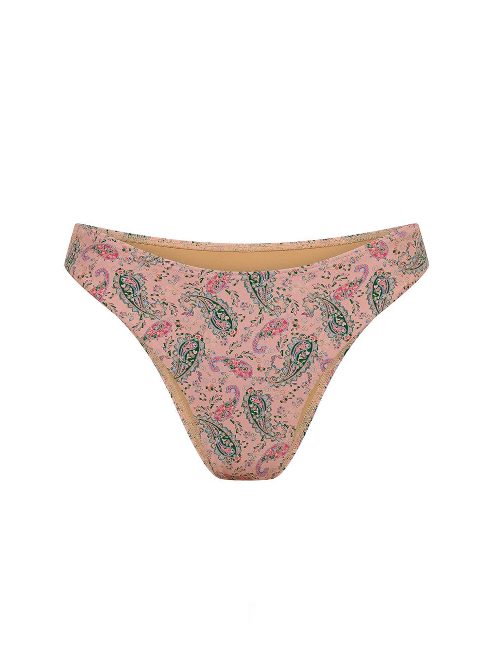 Isha Scoop Bikini Bottom KIVARI | Pink paisley bikini bottoms