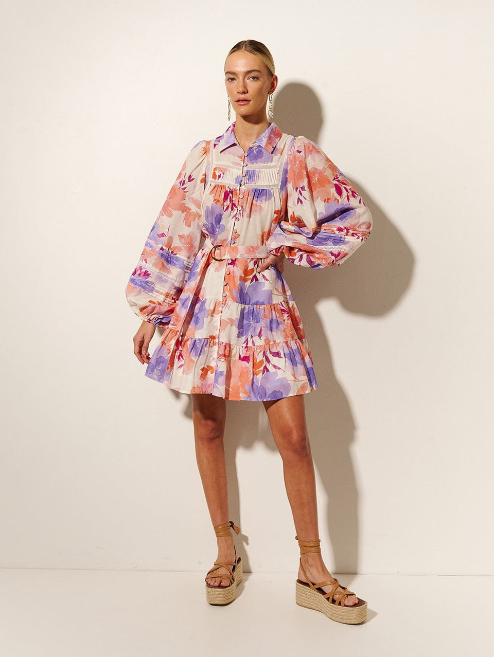 Johannes Mini Dress KIVARI | Model wears floral mini dress